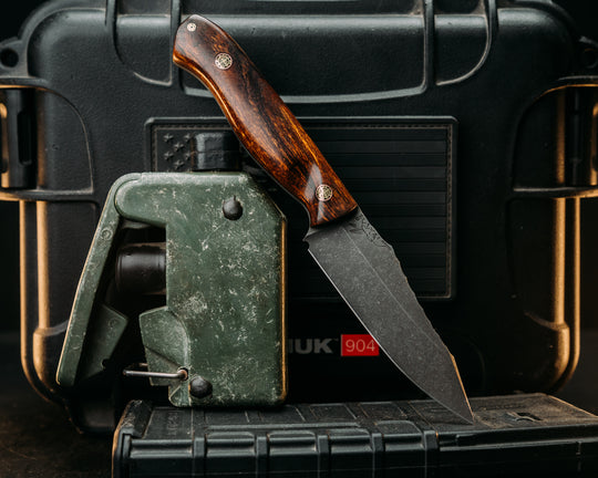Field Knife Jr- Desert Ironwood, Mosaic Pins, Smooth Grip