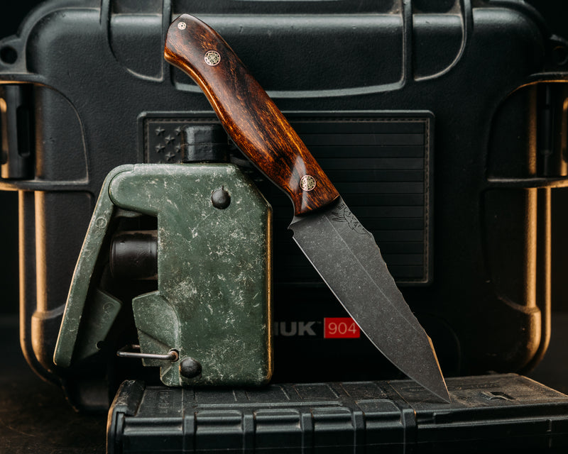 Field Knife Jr- Desert Ironwood, Mosaic Pins, Smooth Grip