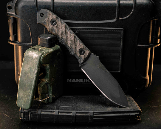 Disaster Jr- OD Green/Black Canvas Micarta, Allen Bolts, Textured Grip