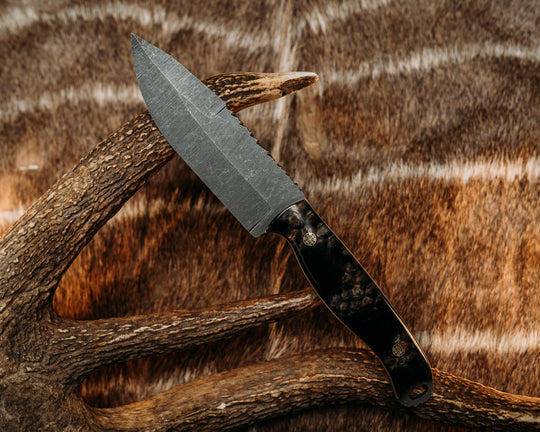 Hog Hunt- Black Diamond Python Skin in Resin, Mosaic Pins, Smooth Grip