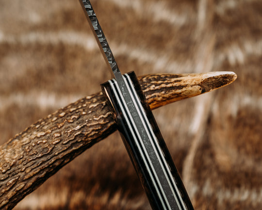 Hog Hunt- Black Diamond Python Skin in Resin, Mosaic Pins, Smooth Grip