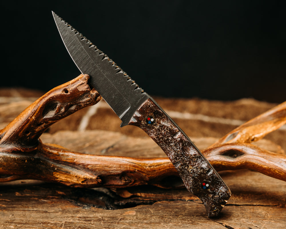 Pac-Man- Dinosaur Bone, Patriot Mosaic Pins, Textured Grip, Old School Rock Work Spine