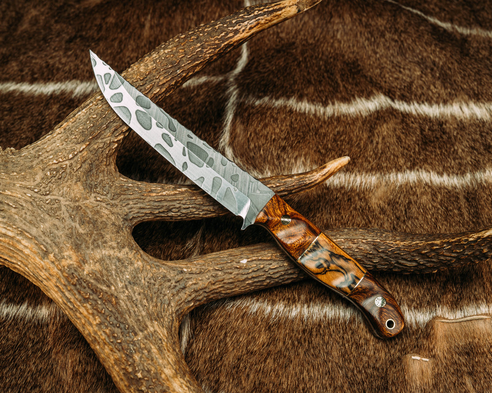 Crow Breakdown- Desert Ironwood, Brass and Black and White Ebony Split, Mosaic Pins, Textured Grip Grip