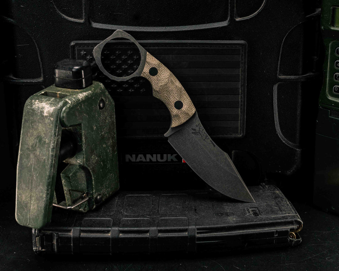 Face Plug- OD Green Canvas Micarta, CF Pins, Textured Grip