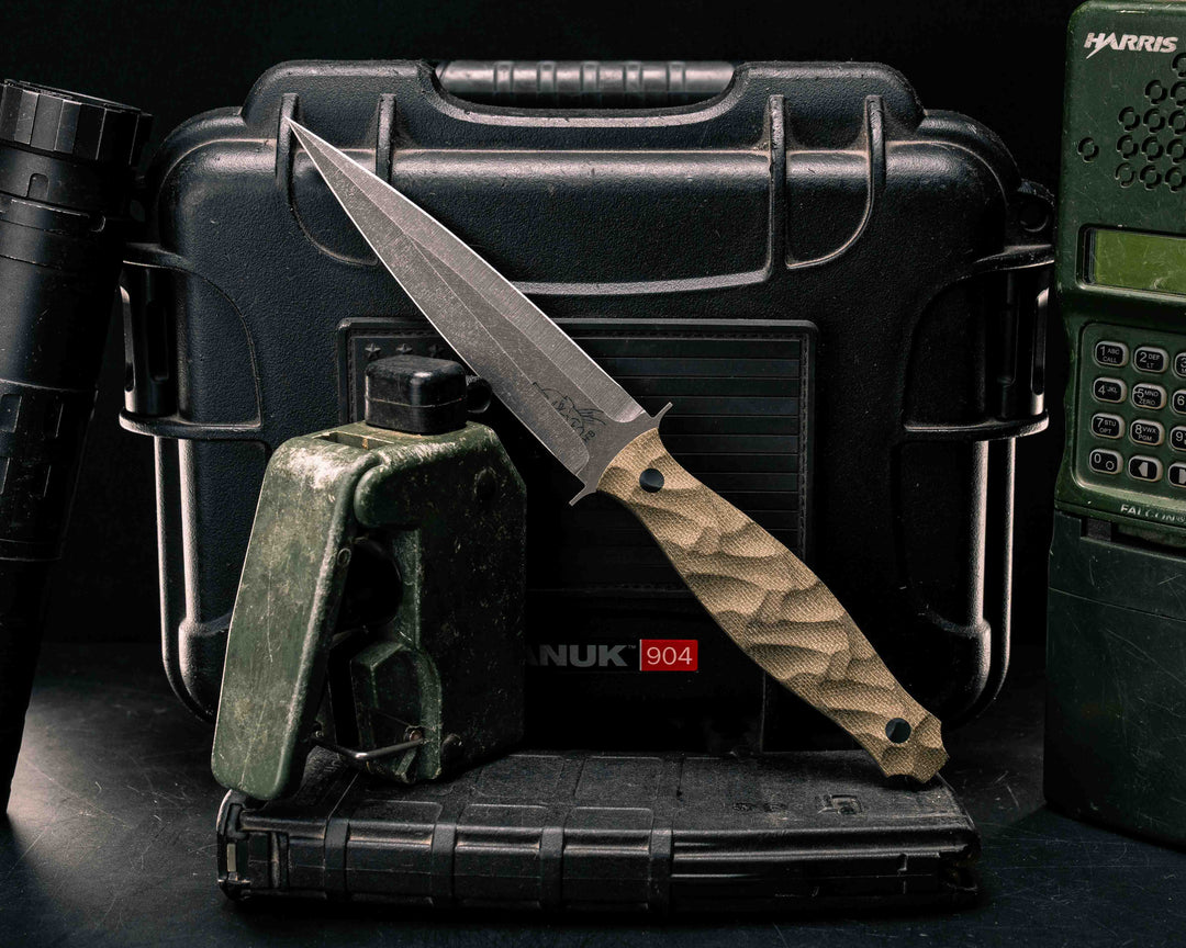 Fairbairn Sykes- OD Green Canvas, CF Pins, Textured Grip