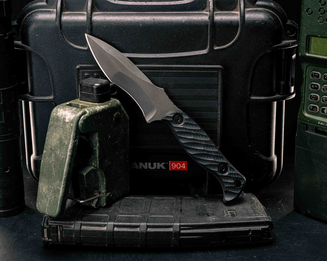 Extremis MK1 - Black G10, Allen Bolts, Hollow Lanyard Hole, Textured Grip