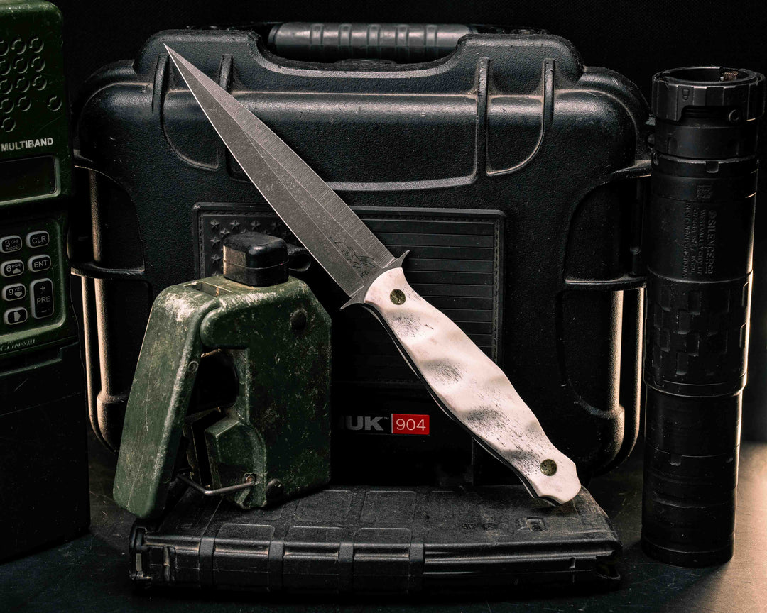 Fairbairn Sykes- Elk Antler, Mosaic Pins, Textured Grip