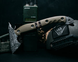 Bleeding Heart Hawk- OD Green G10, Black G10 and Copper Pin Striping, Black with Copper Web Tru-stone and OD Green G10 Split, Allen Bolts, Contoured Grip
