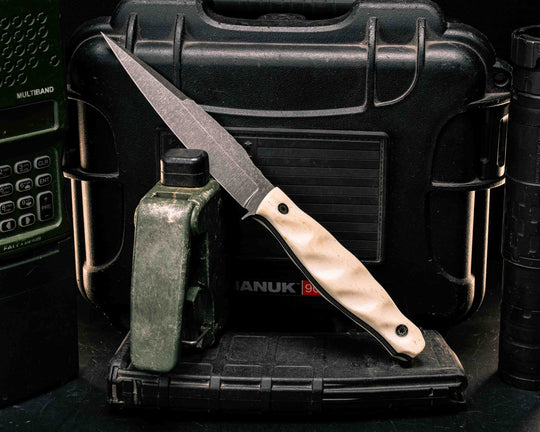 Modified Fairbairn Sykes- Giraffe Bone, Mosaic Pins, Textured Grip