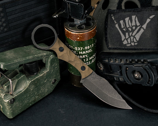 Jaq - OD Green Canvas Micarta, CF Pins, Textured Grip