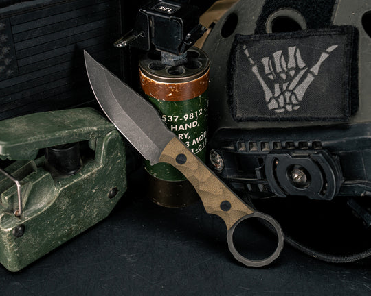 Jaq - OD Green Canvas Micarta, CF Pins, Textured Grip