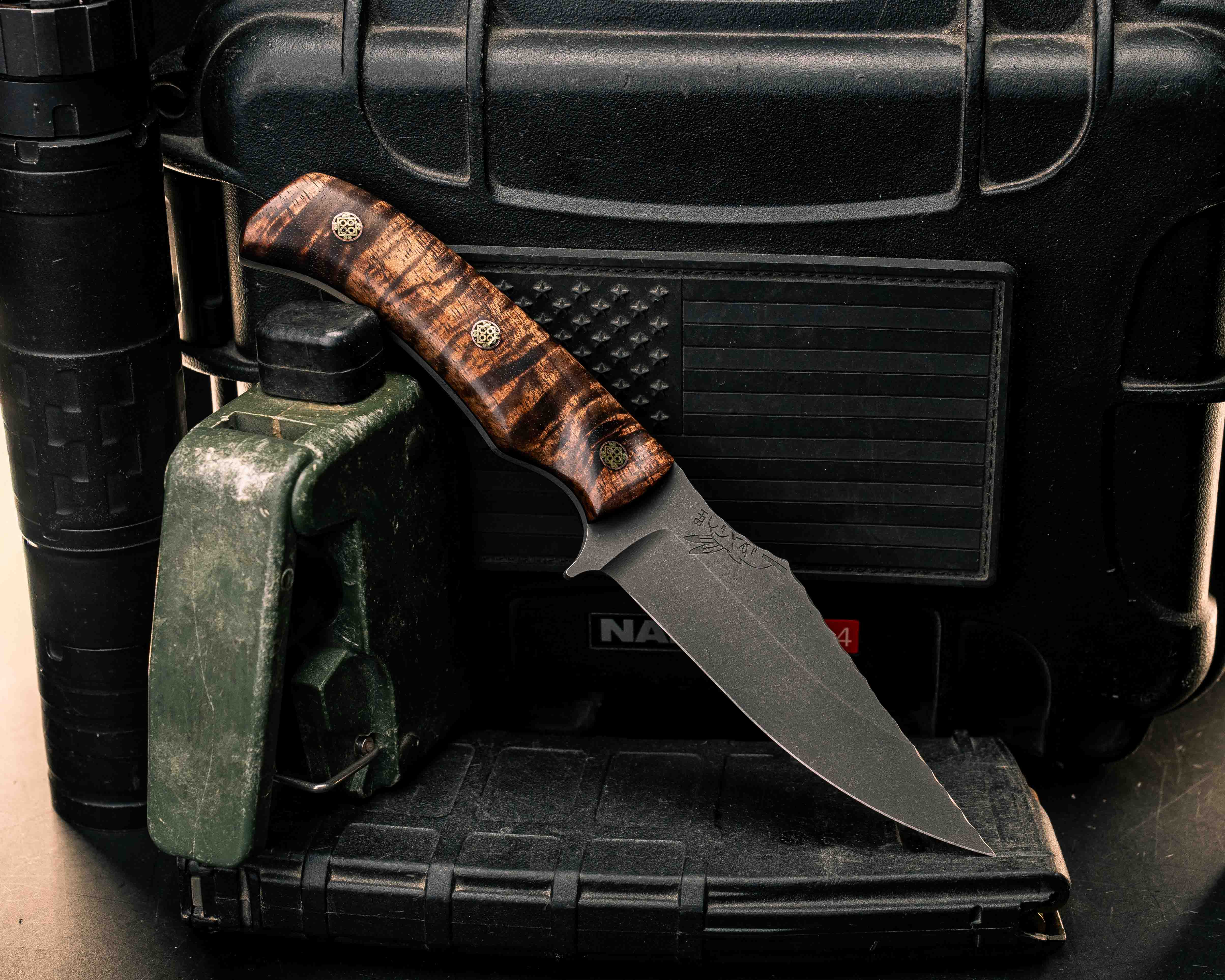 Gulo Gulo- Rosedale Richlite, CF Pins, CF Lanyard Pin, Stippled