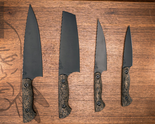Chef Set- Gold Matter Carbon, Armor Black Cerakote, Allen Bolts, Smooth Grip