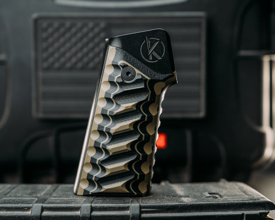 HFB x Kinetic AR Grip System - Black & OD Green G10, Black Anodization, Snake Grip