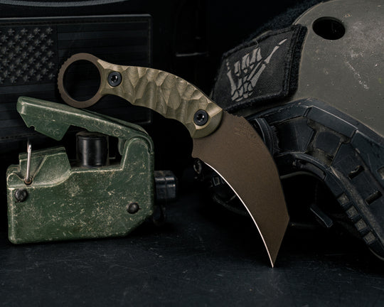 Karambito- OD Green G10, Midnight Bronze Cerakote, Allen Bolts, Textured Grip