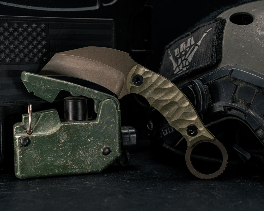 Karambito- OD Green G10, Midnight Bronze Cerakote, Allen Bolts, Textured Grip