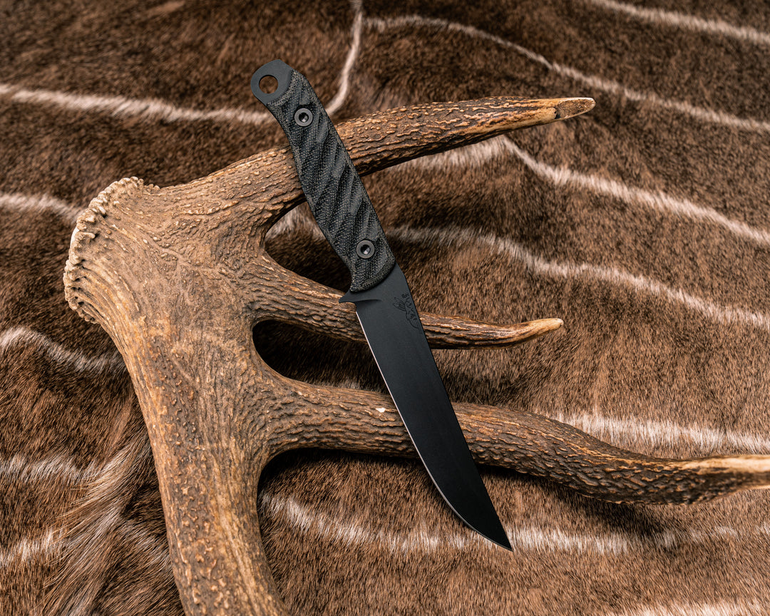 Crow Breakdown- Black Canvas Micarta, Armor Black Cerakote, Allen Bolts, Textured Grip