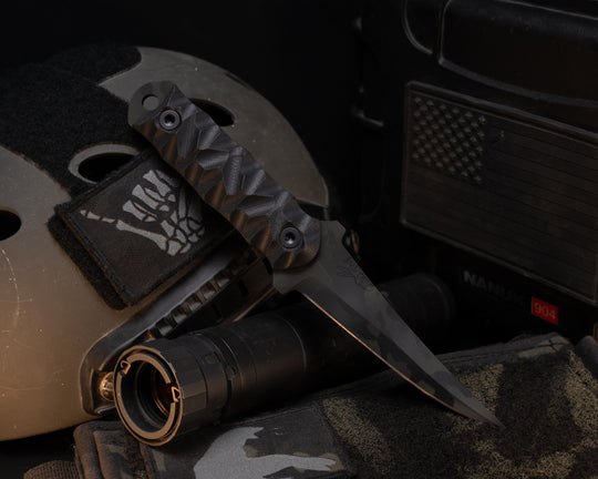 Combat Filet - Black G10, Black Multicam Cerakote, Allen Bolts, Textured Grip