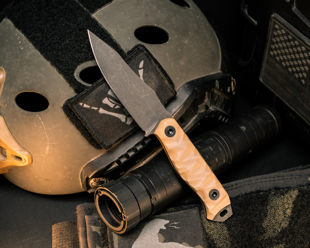 Field Knife Jr- Ghost and Coyote G10, Allen Bolts, Textured Grip