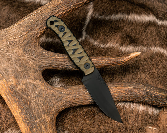 Feather Light- OD Green and Black G10, Armor Black Cerakote, Allen Bolts, Textured Grip