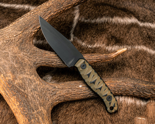 Feather Light- OD Green and Black G10, Armor Black Cerakote, Allen Bolts, Textured Grip