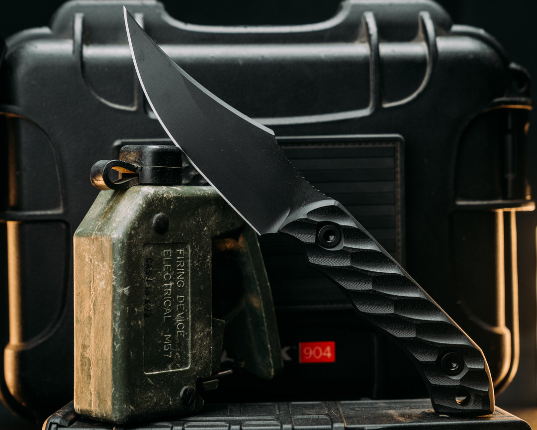 Red Cloud- Black G10, Armor Black Cerakote, Allen Bolts, Textured Grip