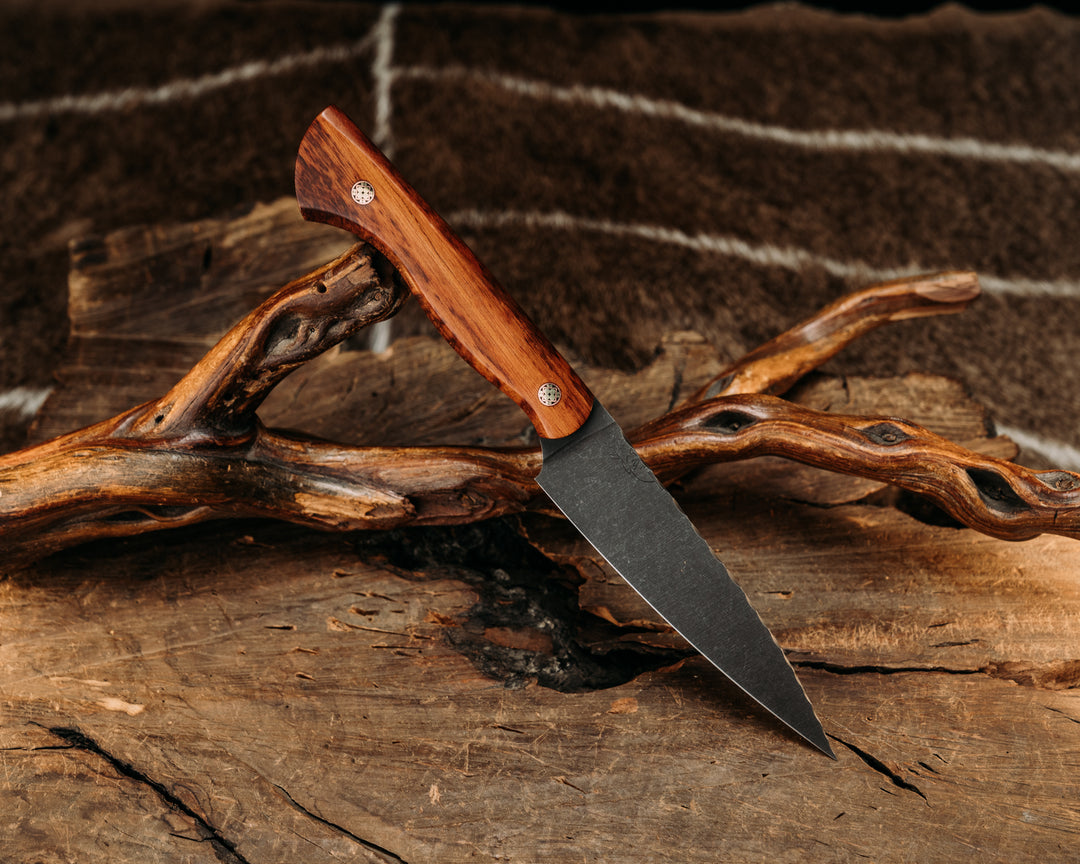 Pairing Knife- Snakewood, Mosaic Pins, Smooth Grip