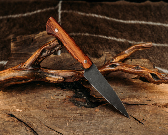 Pairing Knife- Snakewood, Mosaic Pins, Smooth Grip