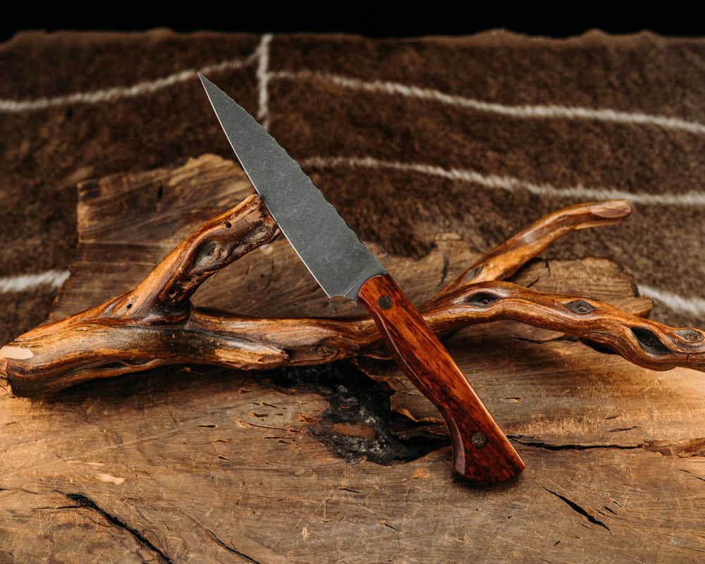 Pairing Knife- Snakewood, Mosaic Pins, Smooth Grip