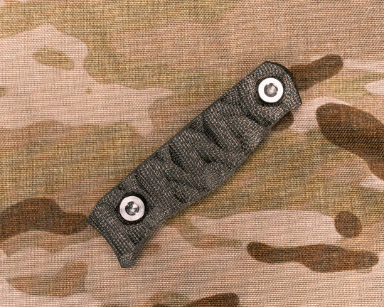 Field Knife Jr. Scales- OD Green Canvas Micarta, Ti Hardware, Textured Grip