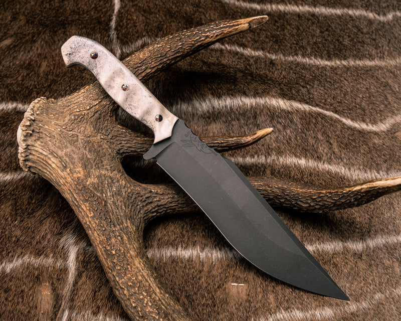 American Bowie- CO Elk Antler, Copper Patriot Mosaic Pins, 1/8" Mosaic Pin, Textured Grip