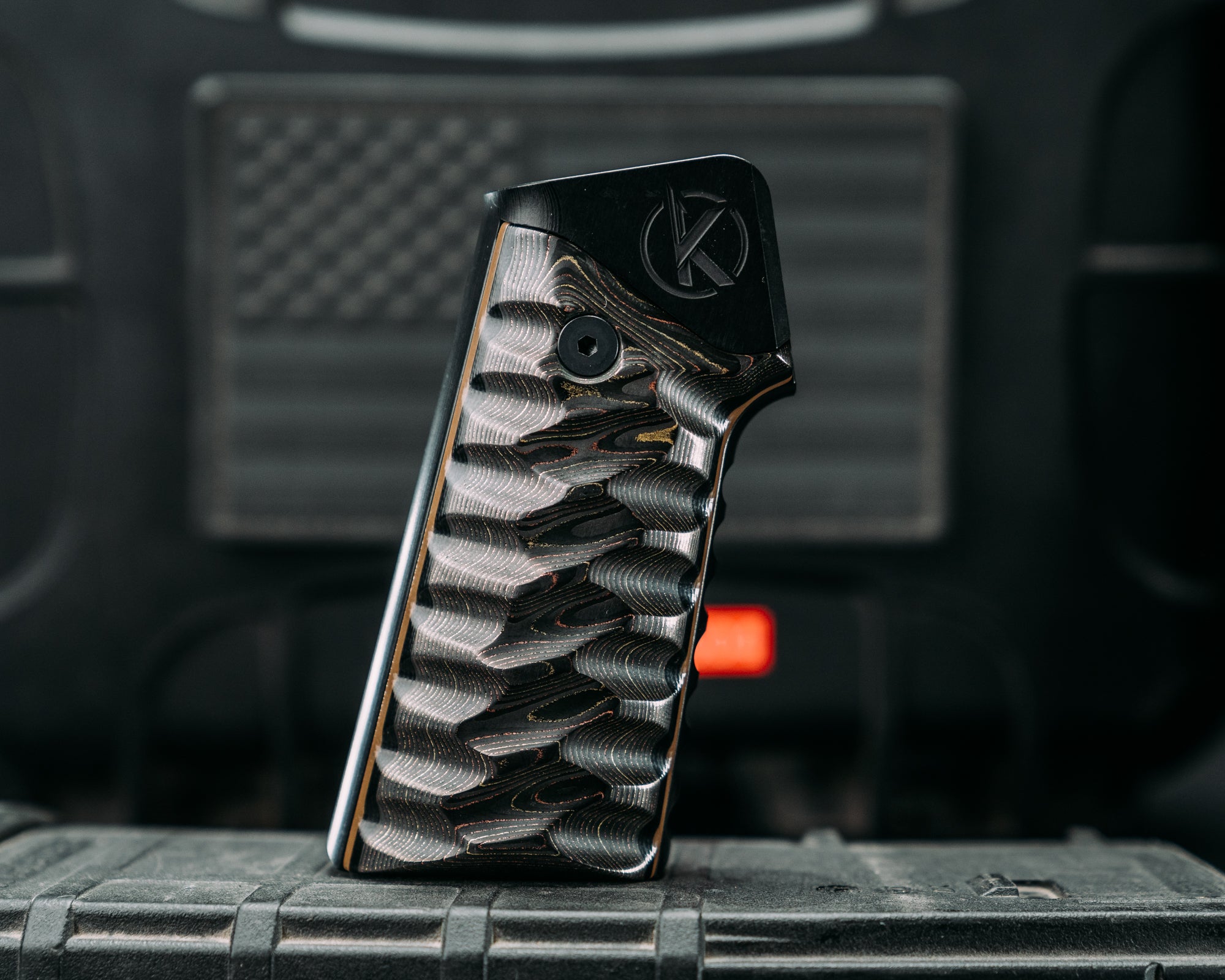 HFB x Kinetic AR Grip System - Copper & Gold Camo Carbon on Coyote G10 ...