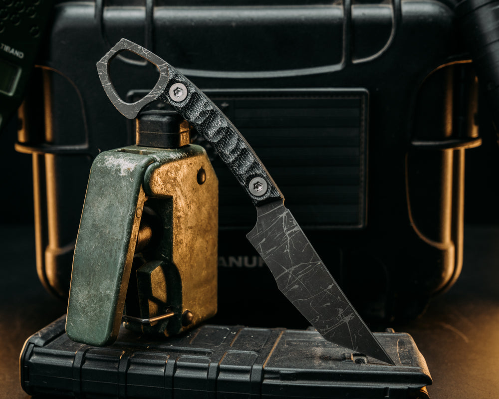SOPHS- Black Canvas Micarta,  Ti Allen Bolts, Textured Grip