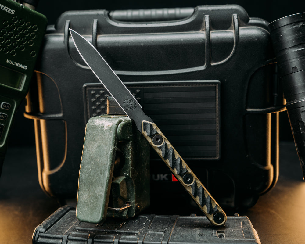 OSS Spike - Black/OD Green G10, Armor Black Cerakote, Allen Bolts, Textured Grip