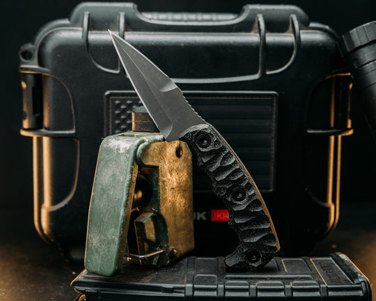 3" HUMINT - Black Canvas Micarta, Allen Bolts, Textured Grip
