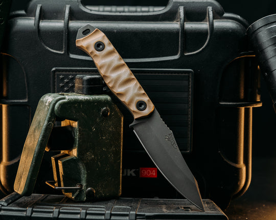 Field Knife Jr- Ghost/Coyote G10, Allen Bolts, Textured Grip