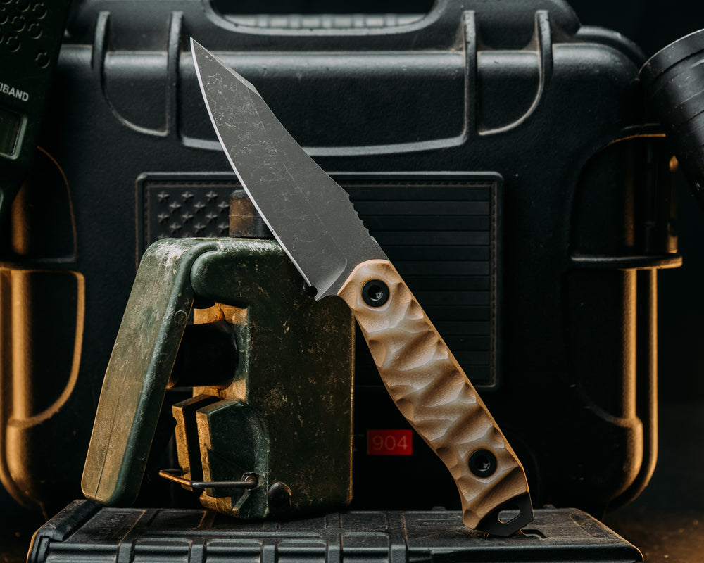 Field Knife Jr- Ghost/Coyote G10, Allen Bolts, Textured Grip