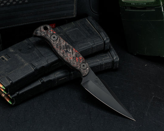 Gulo Gulo - Red Dark Matter Carbon Fiber, Armor Black Cerakote, Allen Bolts, Textured Grip