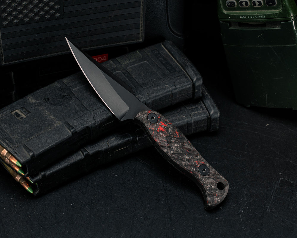 Gulo Gulo - Red Dark Matter Carbon Fiber, Armor Black Cerakote, Allen Bolts, Textured Grip
