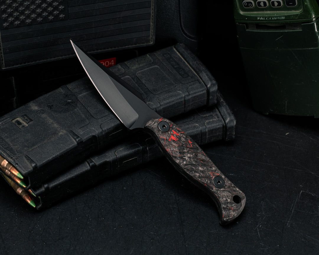 Gulo Gulo - Red Dark Matter Carbon Fiber, Armor Black Cerakote, Allen Bolts, Textured Grip