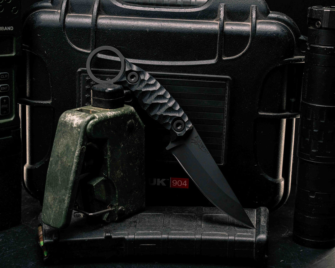 Osoraku 3" Mini - Black G10, Armor Black Cerakote, Allen Bolts, Textured Grip