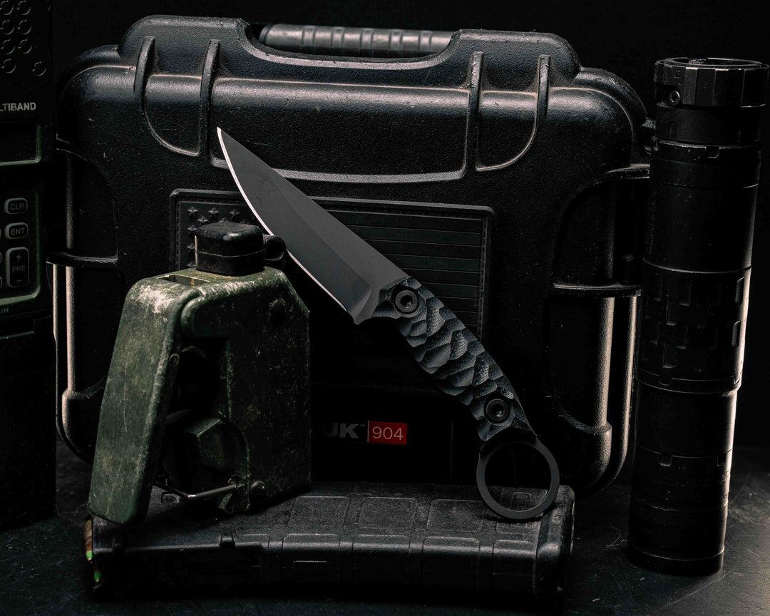 Osoraku 3" Mini - Black G10, Armor Black Cerakote, Allen Bolts, Textured Grip