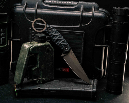 Osoraku 3" Mini - Black G10, Midnight Bronze Cerakote, Allen Bolts, Textured Grip
