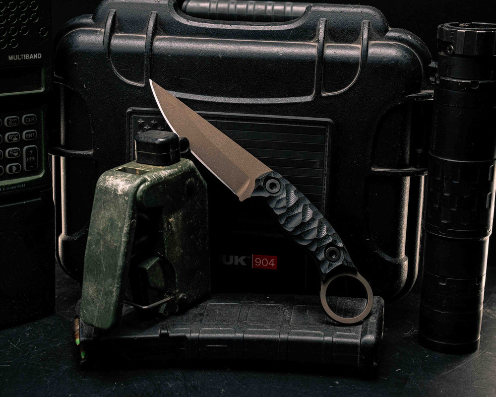 Osoraku 3" Mini - Black G10, Midnight Bronze Cerakote, Allen Bolts, Textured Grip