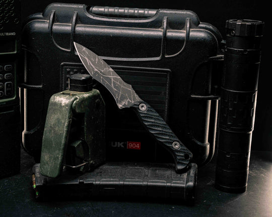Extremis MK1 - Black G10, Allen Bolts, Hollow Lanyard Hole, Textured Grip