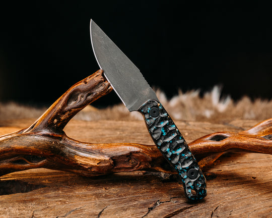 Feather Light- Turquoise Rocky Wave Carbon, Allen Bolts, Textured Grip