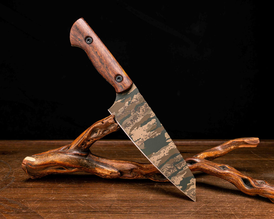 Santoku - Desert Ironwood, Realtree Original Camo Cerakote, Allen Bolts, Smooth Grip