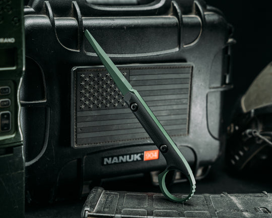 Ring Flathead Tool - Black G10, Highland Green Cerakote, Allen Bolts, Smooth Grip