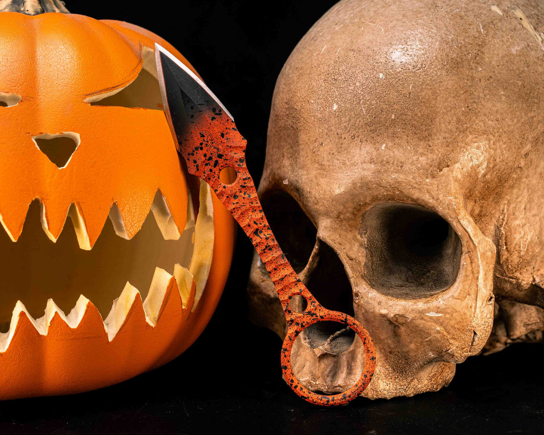 Halloween Ringstrike - Orange with Black Splatter Cerakote and Machined Rockwork Handle