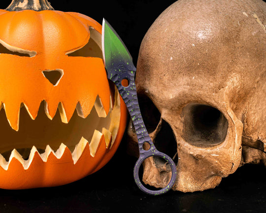 Halloween Ringstrike - Purple with Green Splatter Cerakote and Machined Rockwork Handle
